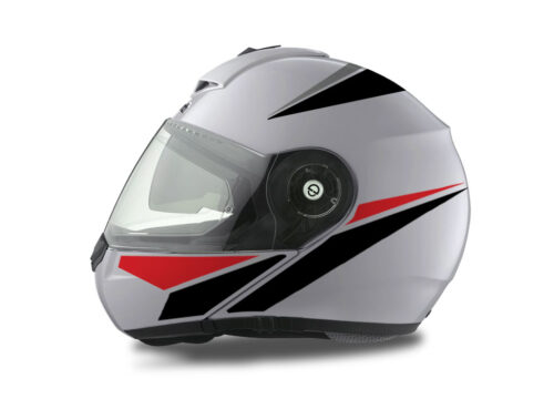 Schuberth C3 Pro Helmet (Silver) Vivo Series Red & Black