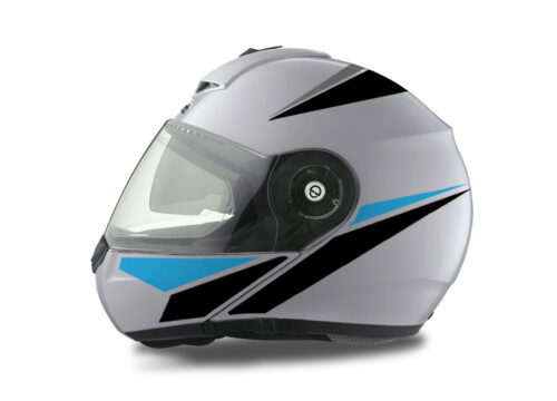 Schuberth C3 Pro Helmet (Silver) Vivo Series Light Blue & Black