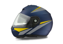 Schuberth C3 Pro Helmet (Blue) Vivo Series Light Yellow & Silver