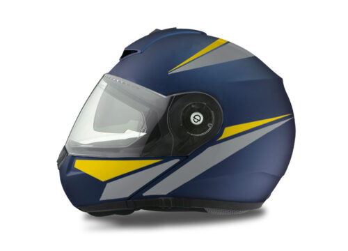 Schuberth C3 Pro Helmet (Blue) Vivo Series Light Yellow & Silver