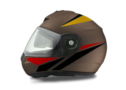 Schuberth C3 Pro Helmet (Metal Matte) Vivo Series Black, Red & Yellow