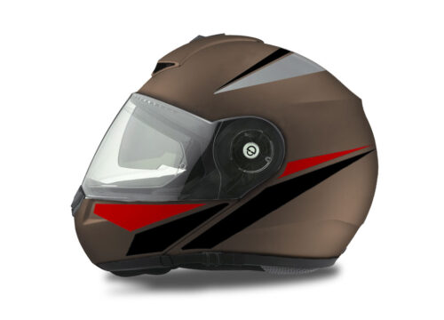 Schuberth C3 Pro Helmet (Metal Matte) Vivo Series Black, Red & Silver