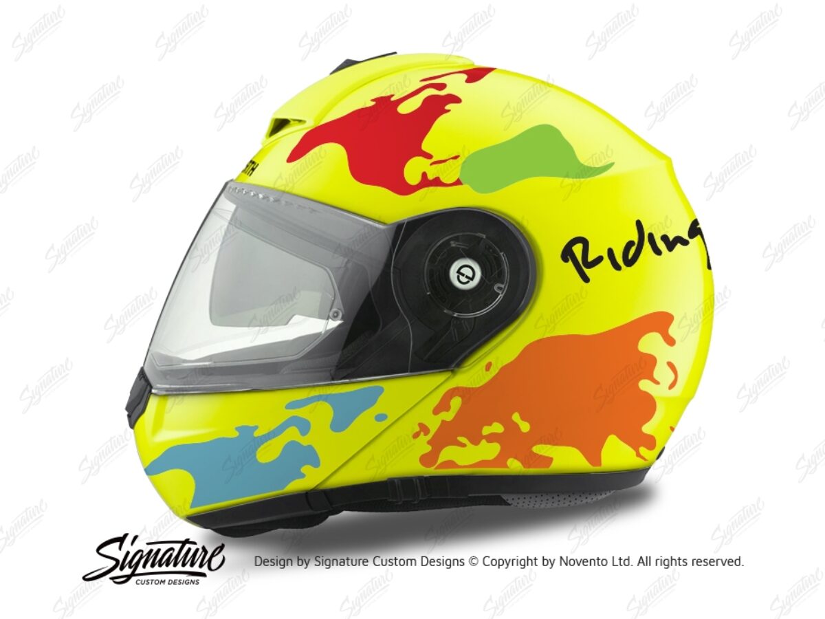 schuberth c3 flip-up helmet fluo orange Schuberth C3 Pro Helmet (Yellow) The World Series Multi Color