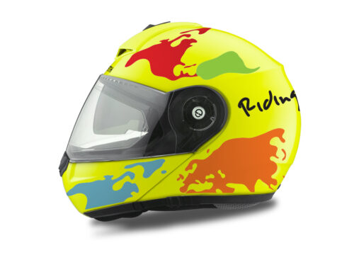 HEL 2098 Schuberth C3 Pro Yellow The World OrangeLight BlueRedGreen 01