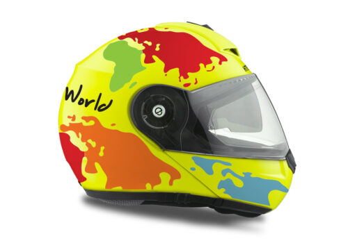 HEL 2098 Schuberth C3 Pro Yellow The World OrangeLight BlueRedGreen 02
