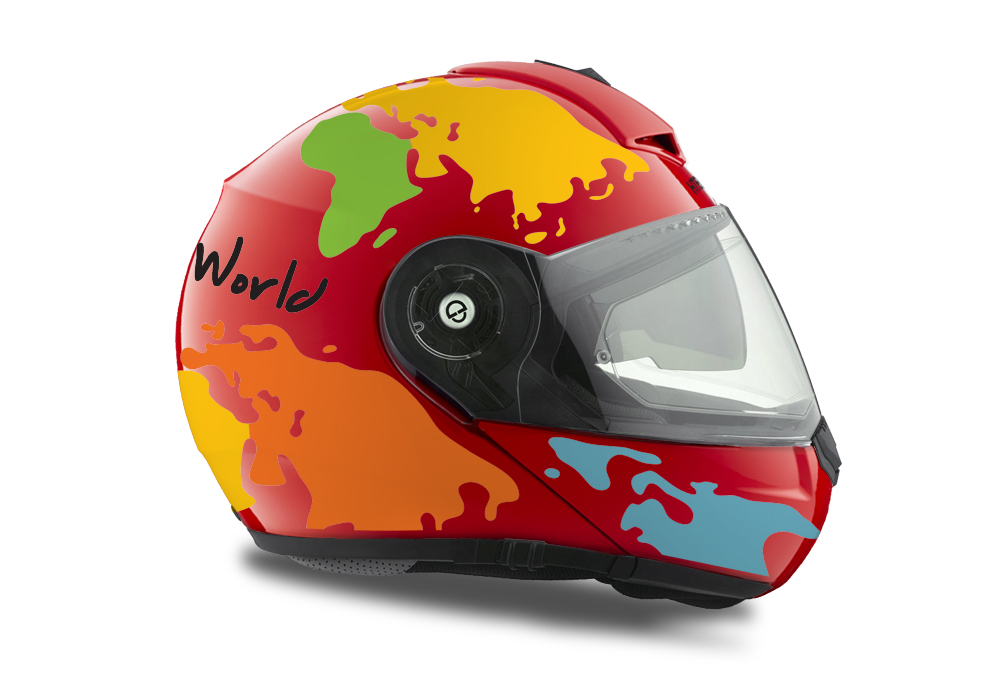 HEL 2101 Schuberth C3 Pro Red The World Yellow Orange Green Blue 02