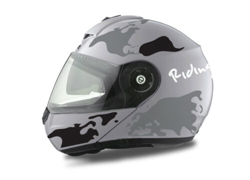 HEL 2104 Schuberth C3 Pro Silver The World Black Grey 01
