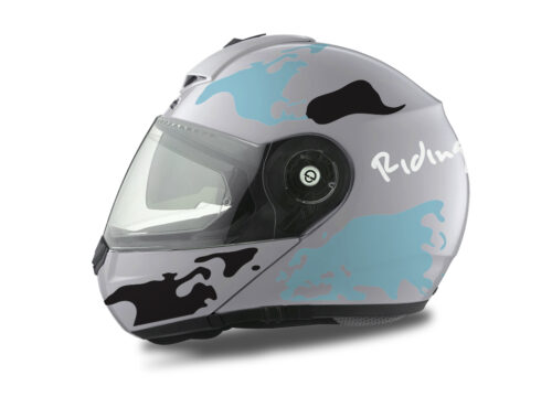 HEL 2105 Schuberth C3 Pro Silver The World Black Light Blue 01