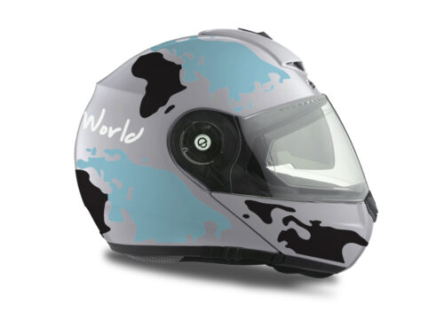 HEL 2105 Schuberth C3 Pro Silver The World Black Light Blue 02
