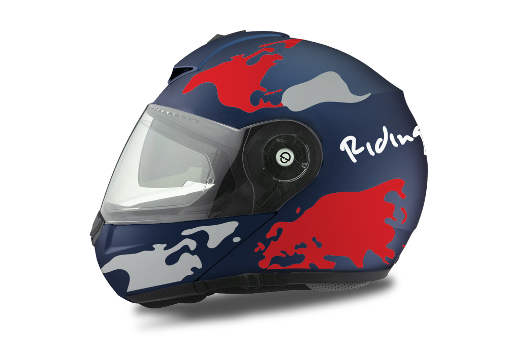 HEL 2107 Schuberth C3 Pro Blue Matte The World Grey Red 01