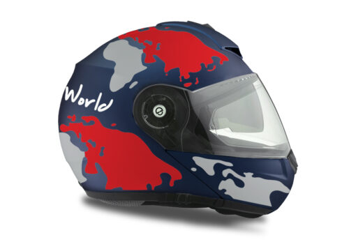 HEL 2107 Schuberth C3 Pro Blue Matte The World Grey Red 02