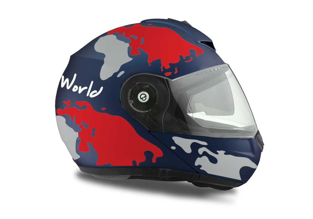 HEL 2107 Schuberth C3 Pro Blue Matte The World Grey Red 02