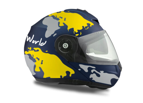 HEL 2108 Schuberth C3 Pro Blue Matte The World Grey Yellow 02