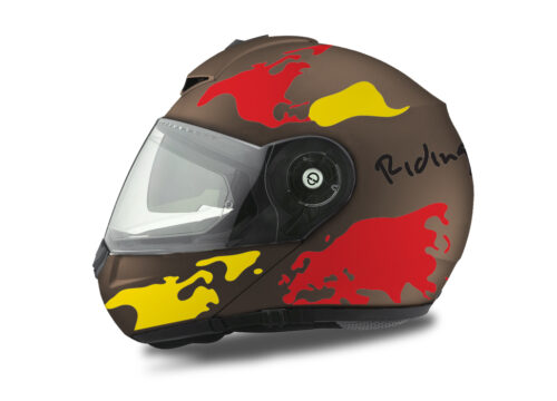 HEL 2111 Schuberth C3 Pro Metal Matte The World Yellow Red 01