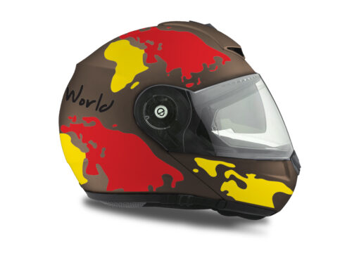 HEL 2111 Schuberth C3 Pro Metal Matte The World Yellow Red 02