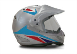 Arai Tour XD4 Silver Helmet Alive Blue & Red
