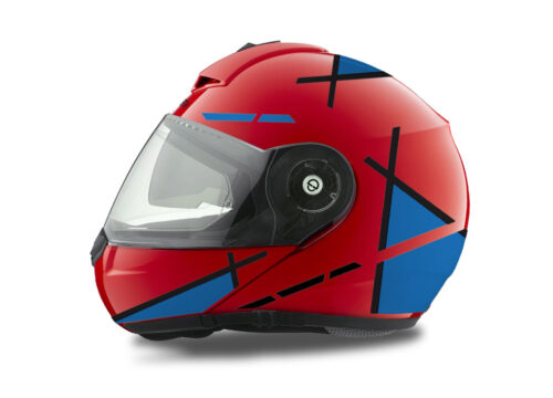 Schuberth C3 Pro Helmet (Red) Vector Series Black & Blue