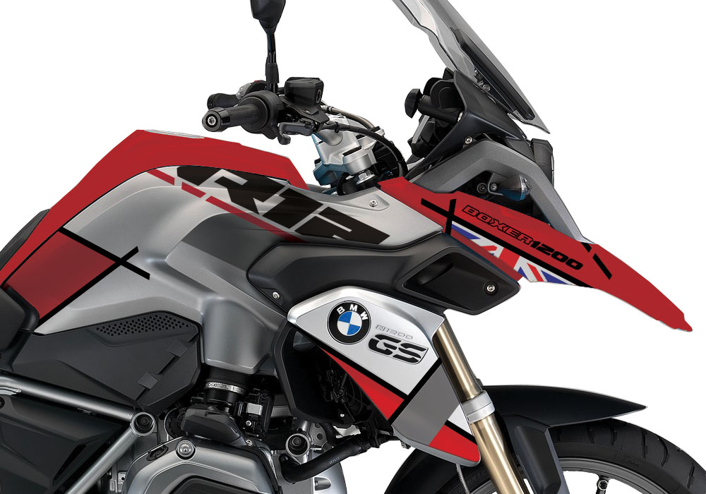 BMW R1200GS LC Racing Red Vector UK Flag Stickers Kit - Image 2