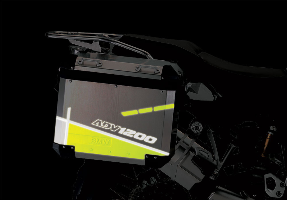 BMW Aluminum Side Panniers Vector Yellow Reflective Film