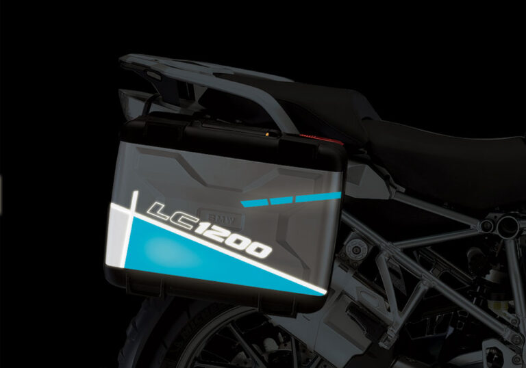 BMW Vario Side Panniers Vector Blue Reflective Stickers Signature