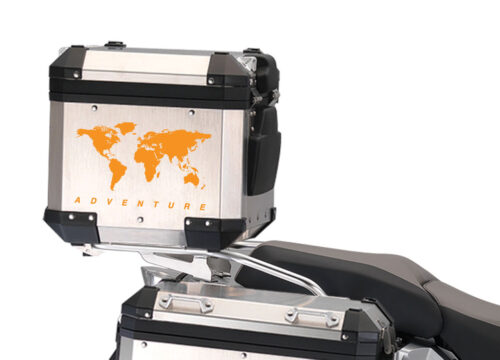 BMW Aluminum Top Box The Globe Orange Matte Stickers