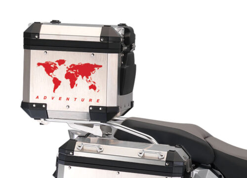 BMW Aluminum Top Box The Globe Red Matte Stickers