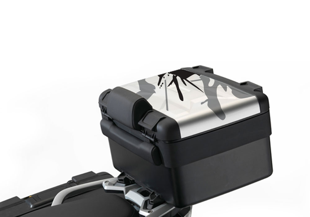 BSTI 2248 Vario Top Box BMW R1200GS LC Safari Grey Black Stickers 1