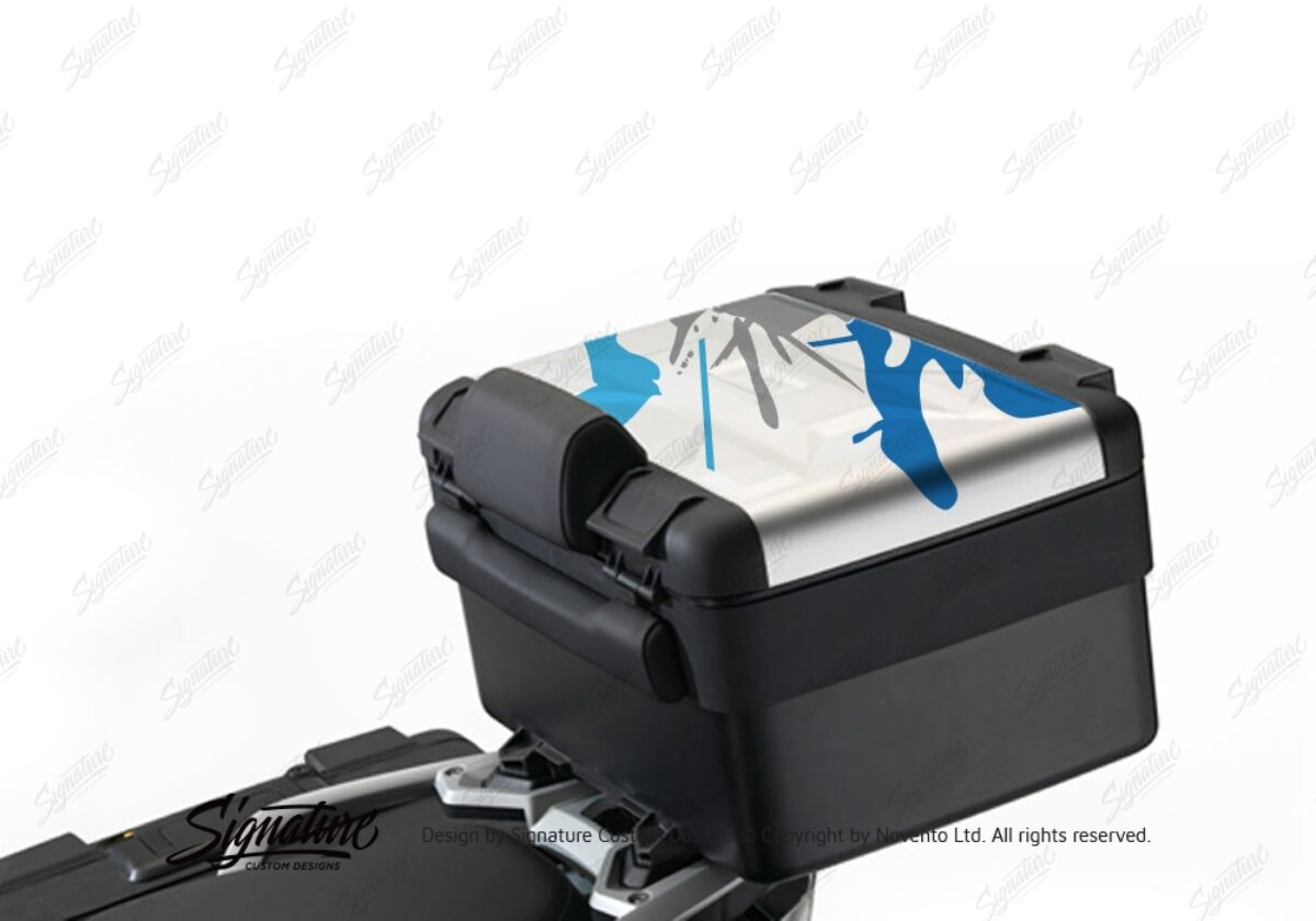 BMW Vario Top Box Safari Light Blue Stickers Kit Signature