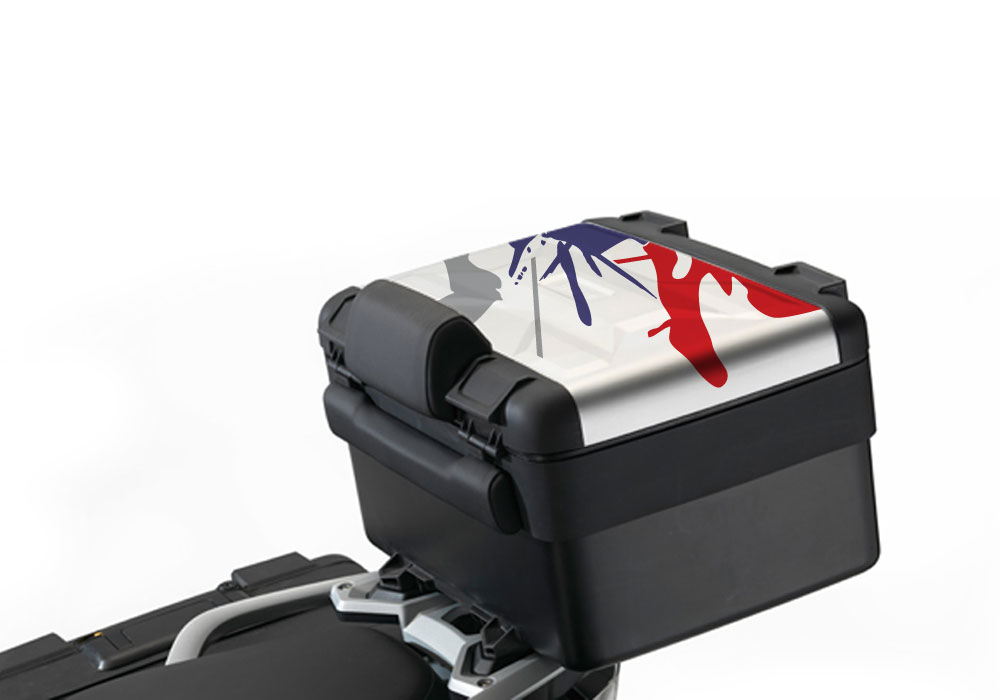 BSTI 2252 Vario Top Box BMW R1200GS LC Safari Blue Red Stickers 1