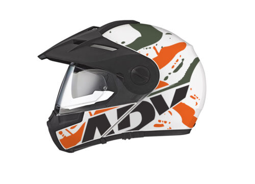 Schuberth E1 Helmet (White) Safari Series Black/Orange/ Military Green