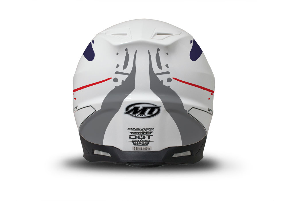 MT Synchrony Duo Sport Helmet (White) Safari Series Red/Blue - Image 2