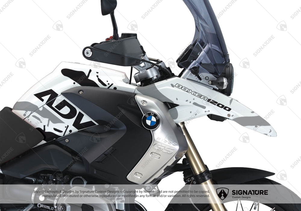 BMW R1200GS 2008-2012 White Safari Black/ Grey Stickers Kit - Image 2