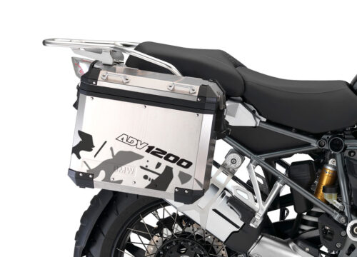 BMW Aluminum Side Pannier Safari Black & Grey Stickers Kit