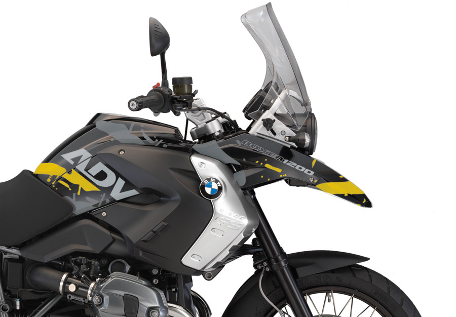 BMW R1200GS 2008-2012 Triple Black Safari Yellow/ Grey Stickers Kit - Image 2
