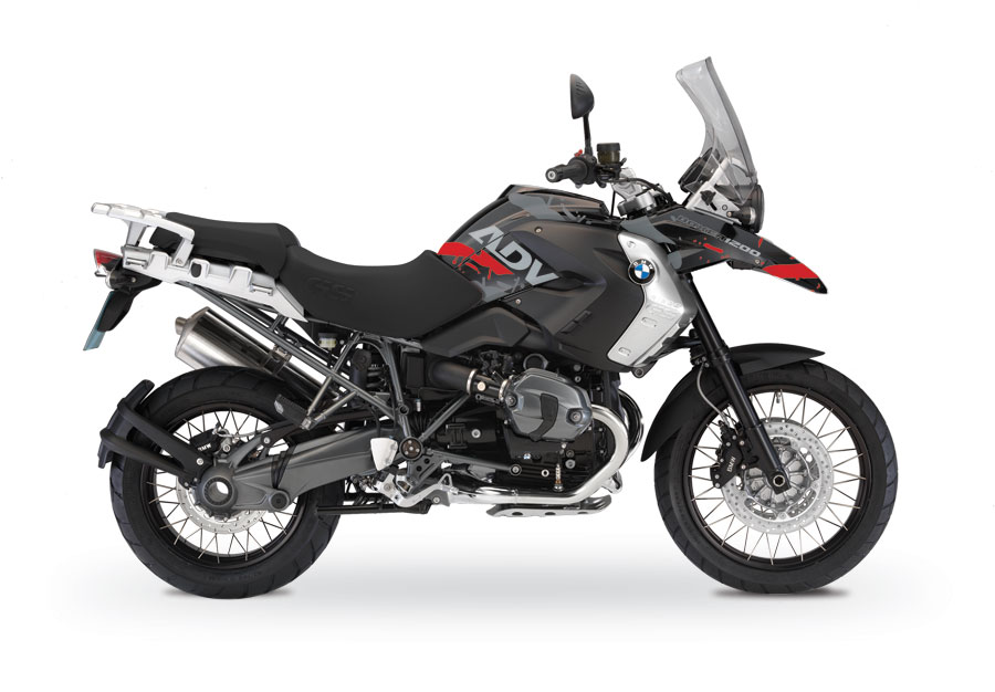 BMW R1200GS 2008-2012 Triple Black Safari Red/ Grey Stickers Kit