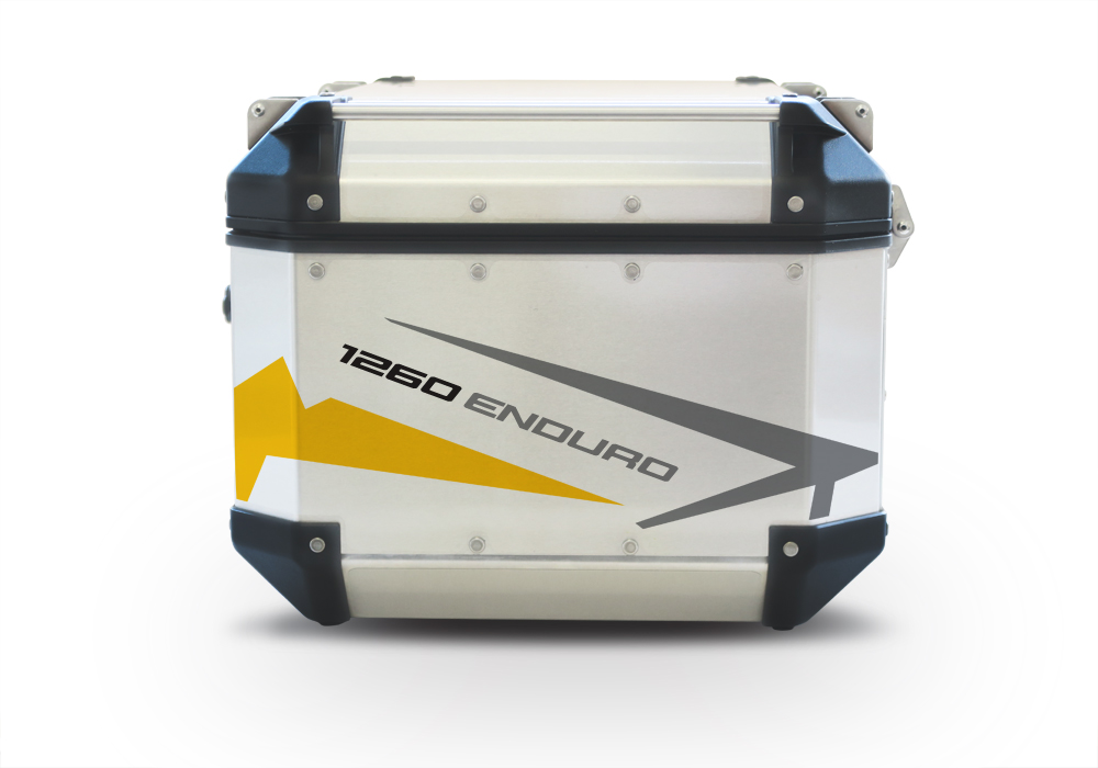 GISTI 2458 Givi Trekker Outback Top Box 42lt 58lt Spike Yellow Grey Stickers Kit 1260ENDURO