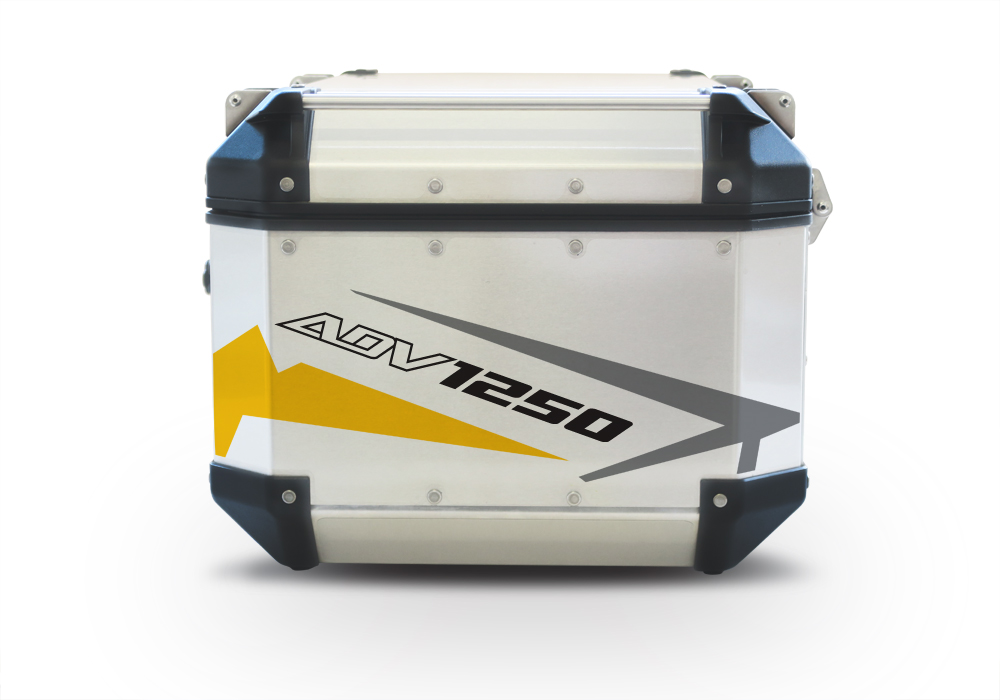 GISTI 2458 Givi Trekker Outback Top Box 42lt 58lt Spike Yellow Grey Stickers Kit ADV1250