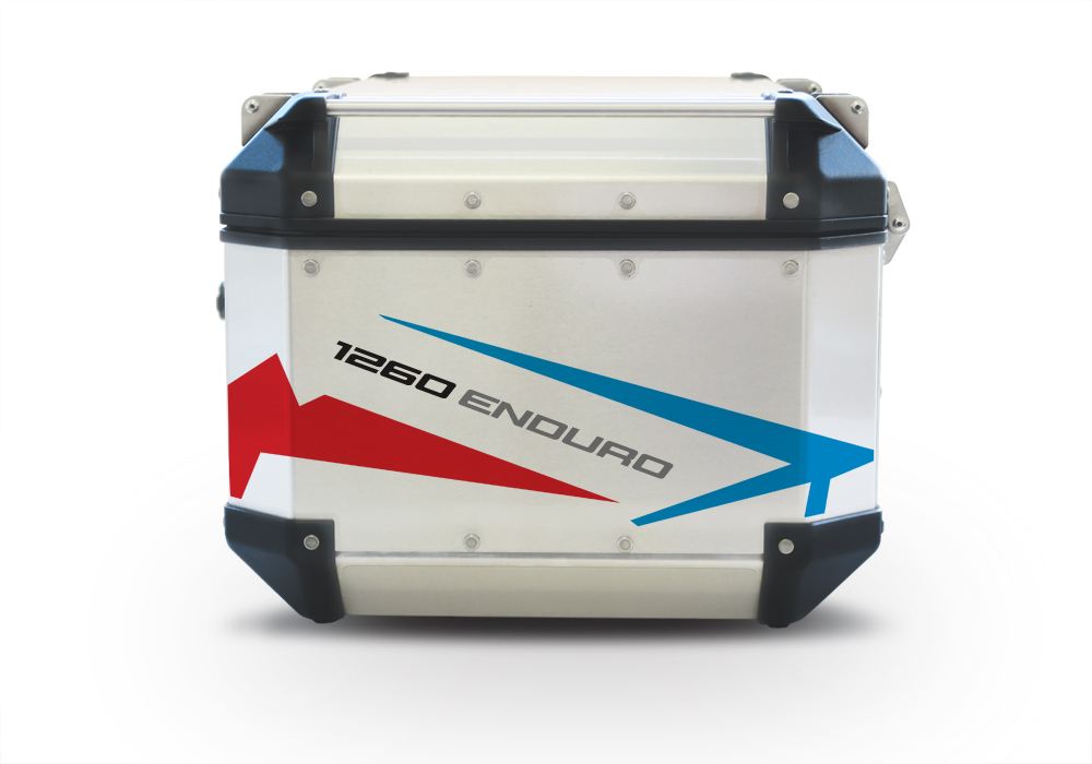 GISTI 2460 Givi Trekker Outback Top Box 42lt 58lt Spike Blue Red Stickers Kit 1260ENDURO