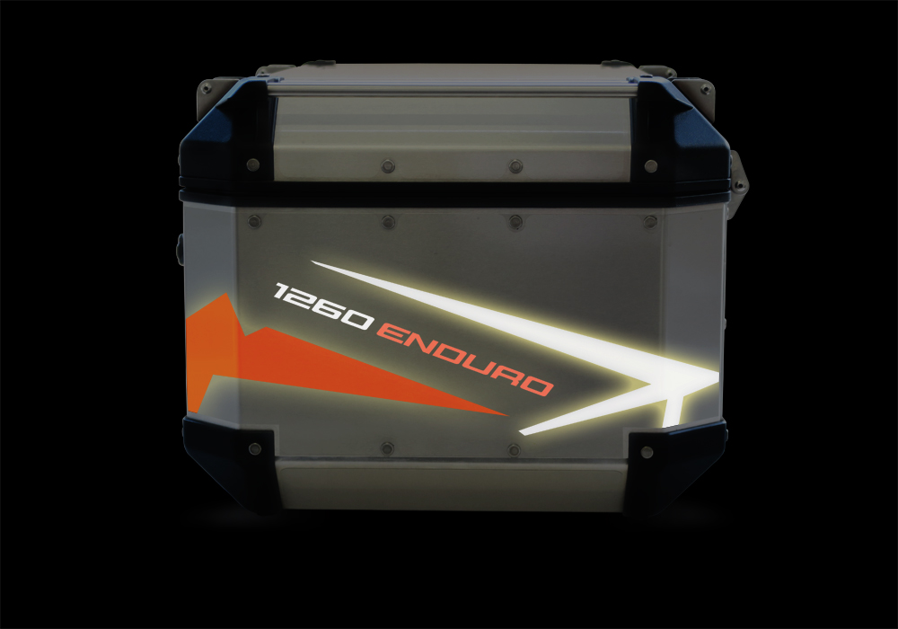 GISTI 2462 Givi Trekker Outback Top Box 42lt 58lt Spike Orange Black Reflective Stickers Kit 1260ENDURO NIGHT