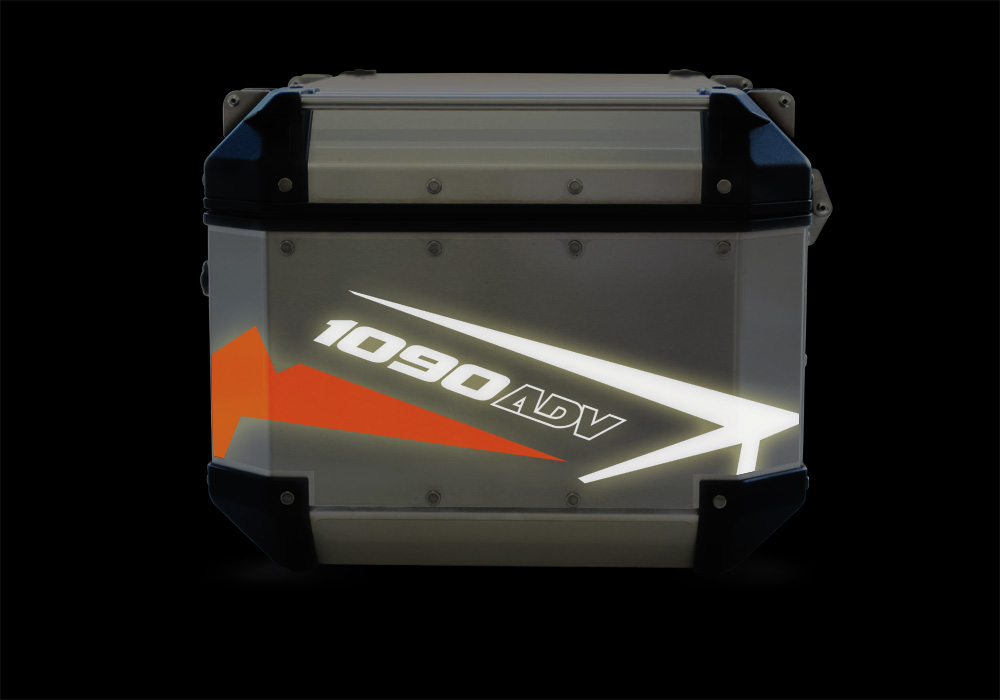 Givi Trekker Outback Top Box Spike Orange & Black Reflective Stickers Kit - Image 8