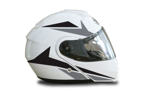 Shoei Neotec White Alive Series Black & Grey Stickers Kit
