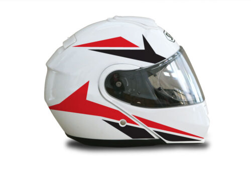 Shoei Neotec White Alive Series Black & Red Stickers Kit