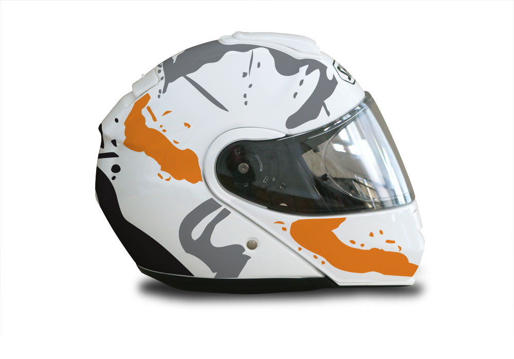 Shoei Neotec White Safari Series Orange & Grey Stickers Kit