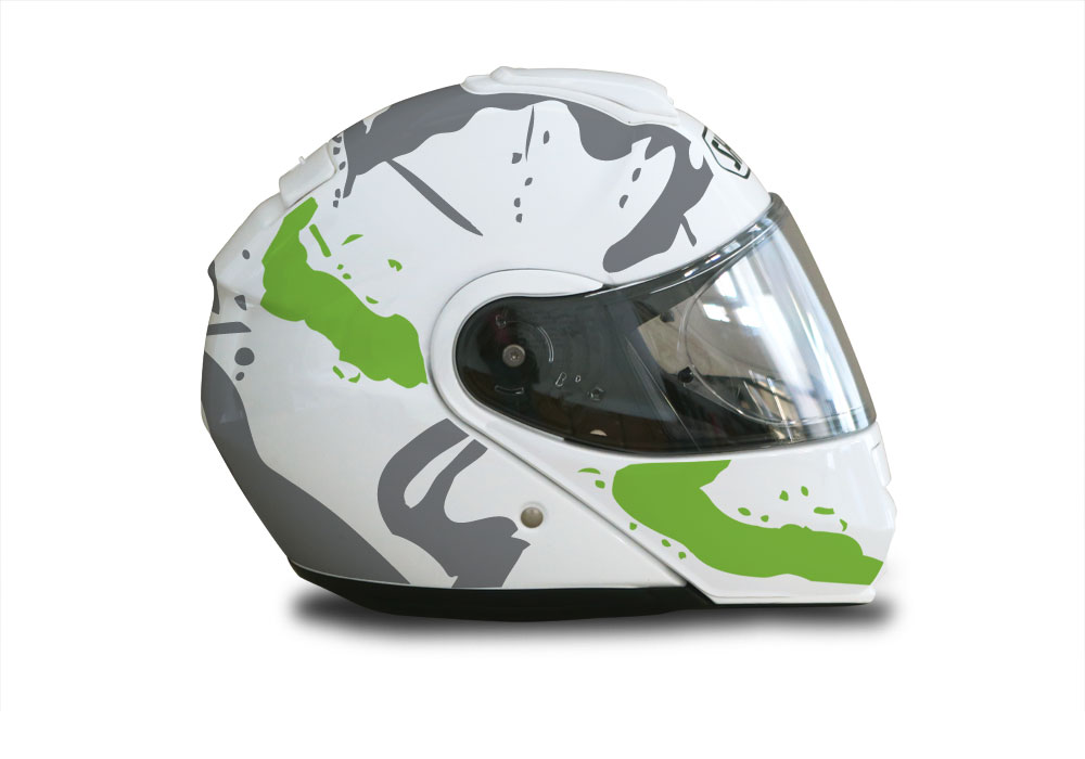 Shoei Neotec White Safari Series Toxic Green Stickers Kit