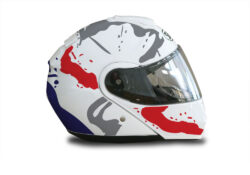 Shoei Neotec White Safari Series Blue & Red Stickers Kit