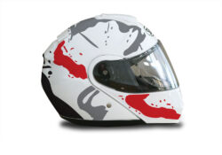 Shoei Neotec White Safari Series Grey & Red Stickers Kit