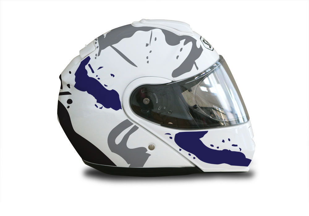 Shoei Neotec White Safari Series Grey & Blue Stickers Kit