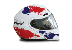 Shoei Neotec White The Globe Series Red & Blue Stickers Kit