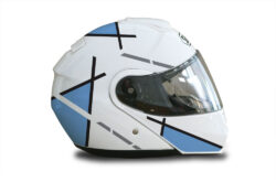 Shoei Neotec White Vector Series Light Blue & Black Stickers Kit