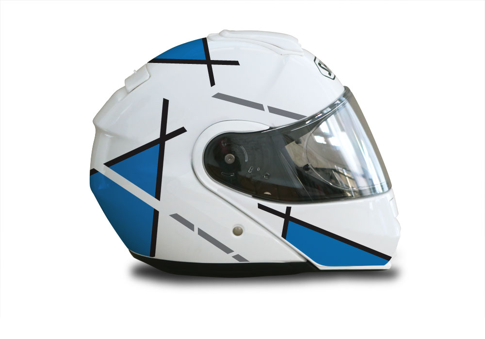 Shoei Neotec White Vector Series Blue & Black Stickers Kit